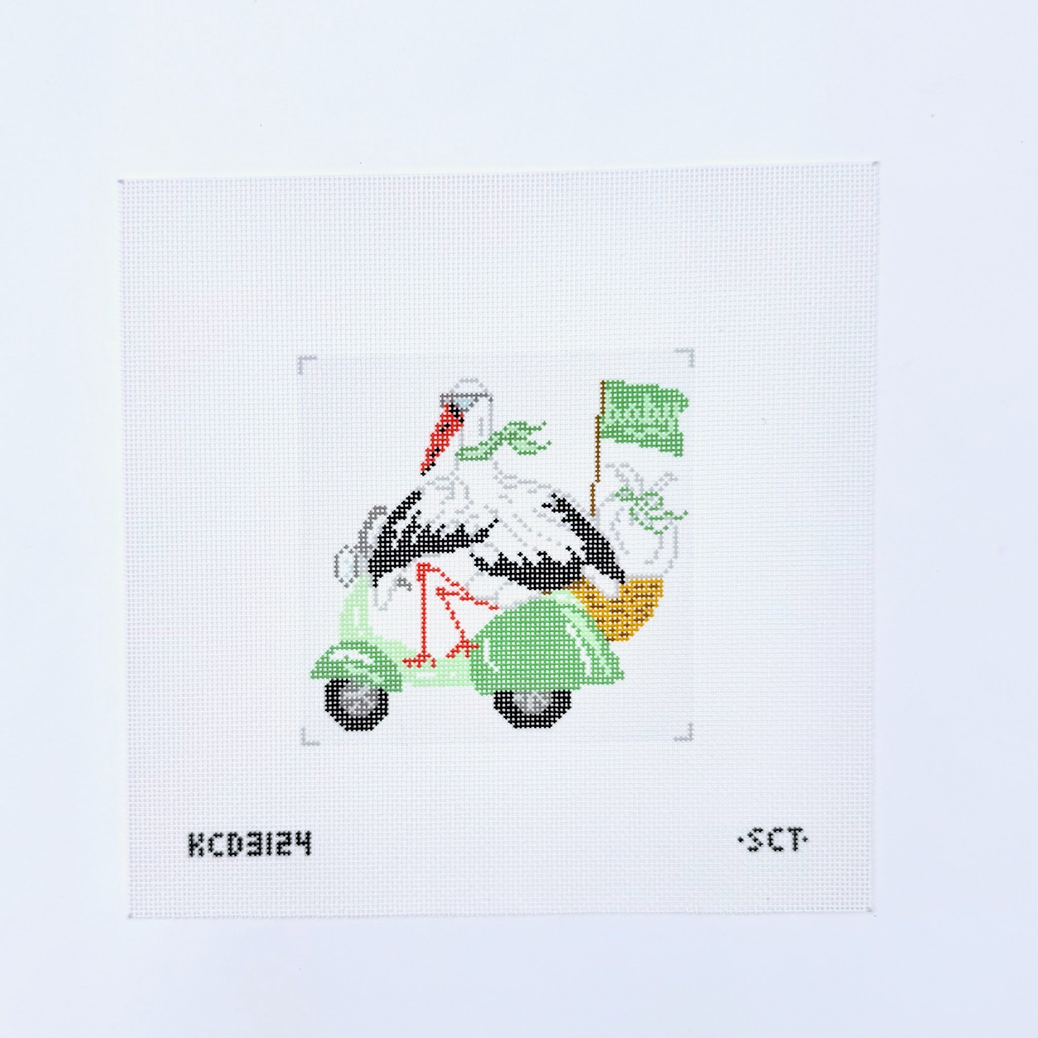 Special Delivery Stork - Neutral Baby Canvas - KC Needlepoint