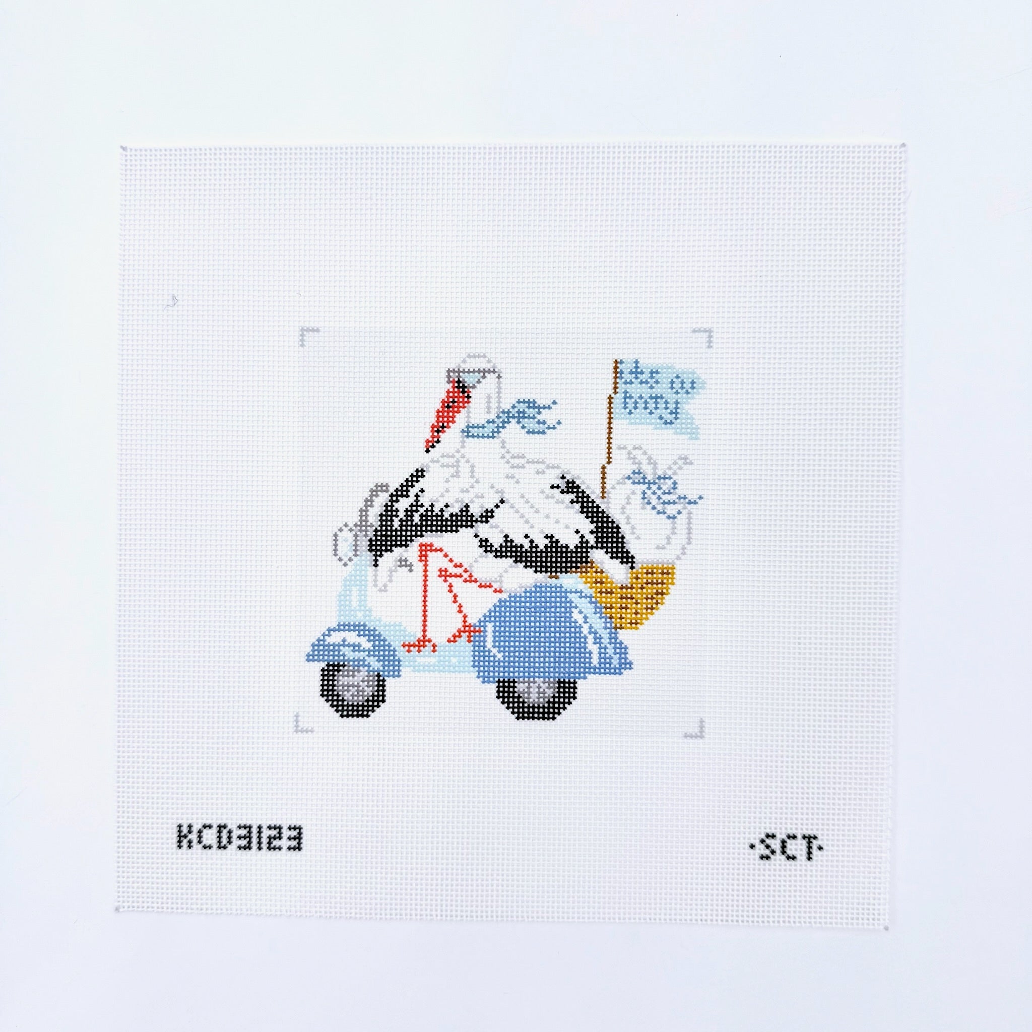 Special Delivery Stork - It’s a Boy Canvas - KC Needlepoint