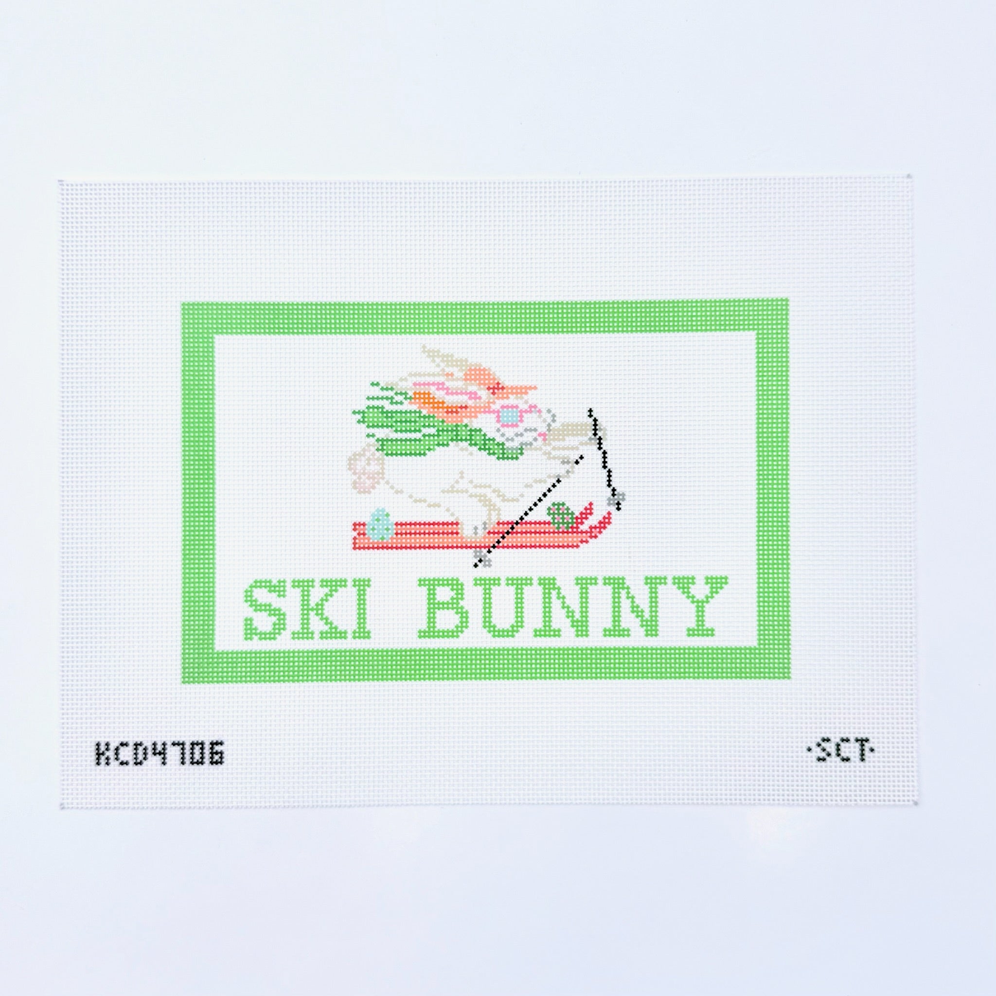 Ski Bunny Canvas - KC Needlepoint