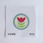 Folk Art Floral Round Canvas - KC Needlepoint