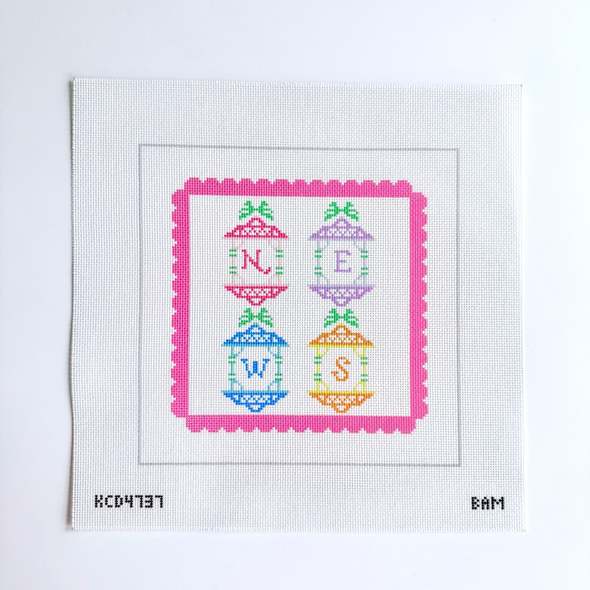 Palm Royale Winds Pillow Canvas - KC Needlepoint