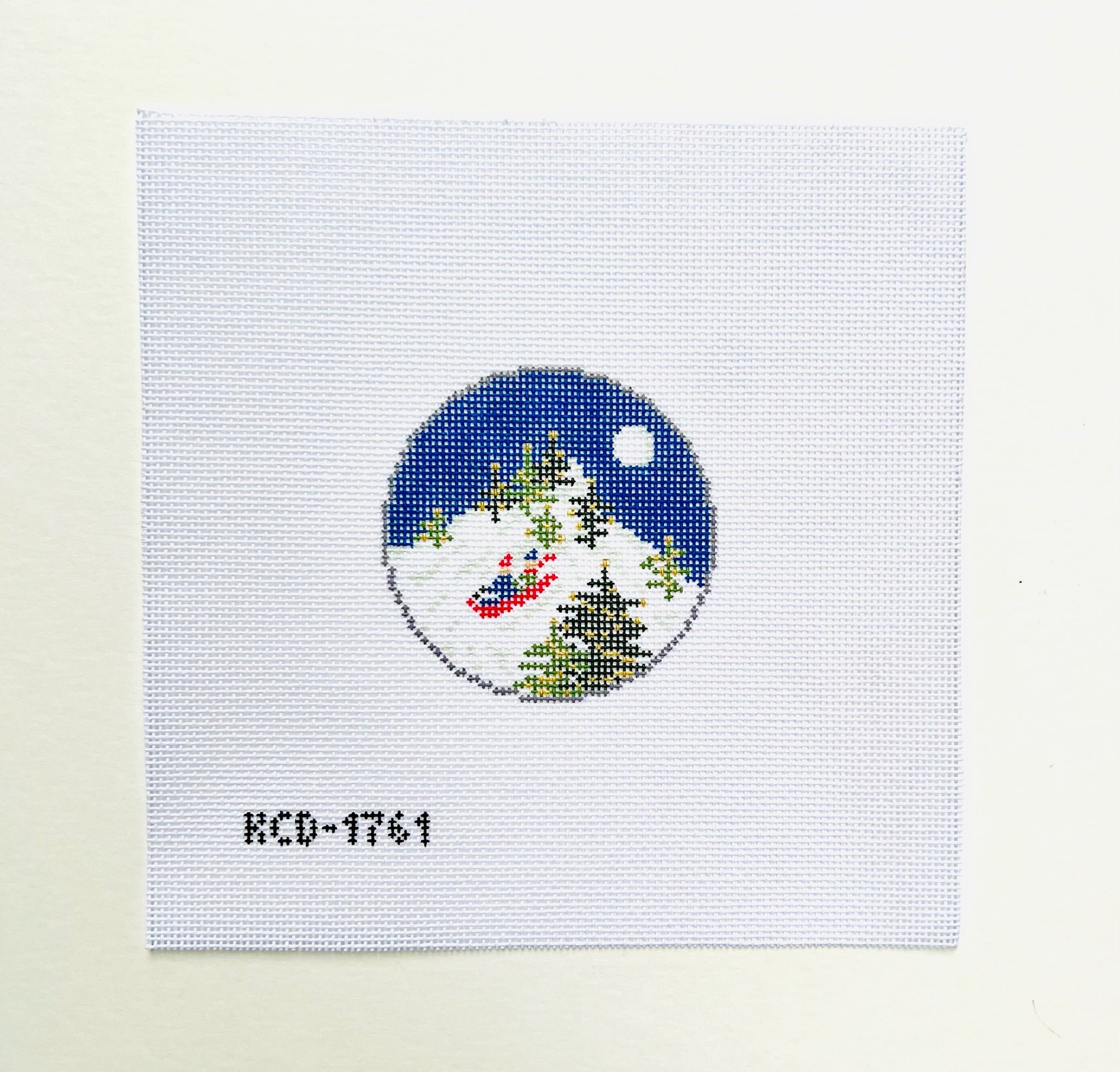 Midnight Sledder Canvas - KC Needlepoint