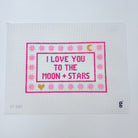 I Love You to the Moon and Stars Pink Canvas - KC Needlepoint