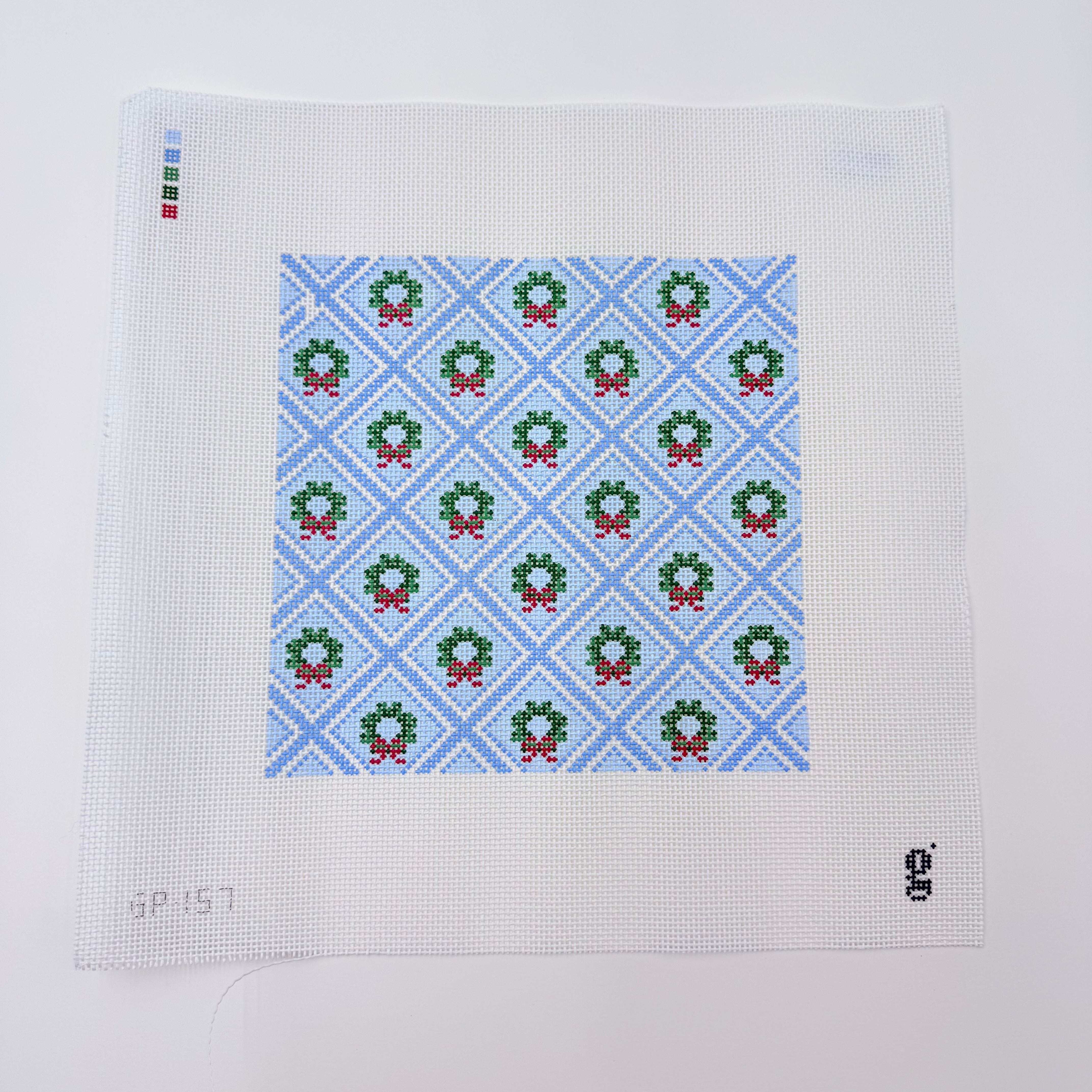 Wreath Trellis Canvas - KC Needlepoint