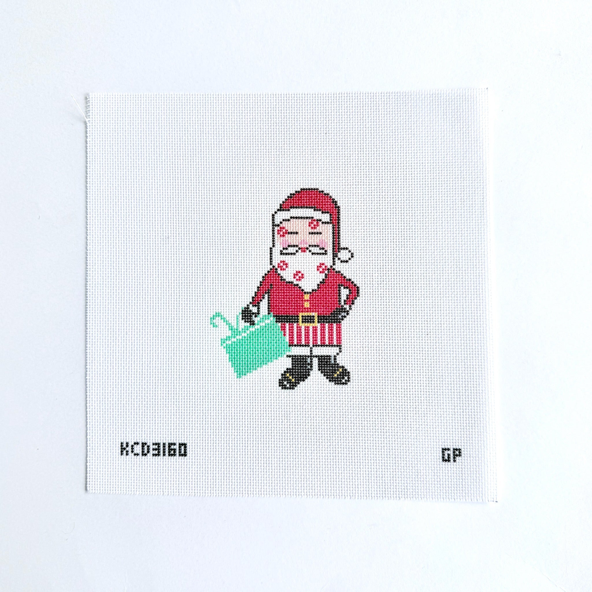 Santa Kisses Canvas - KC Needlepoint