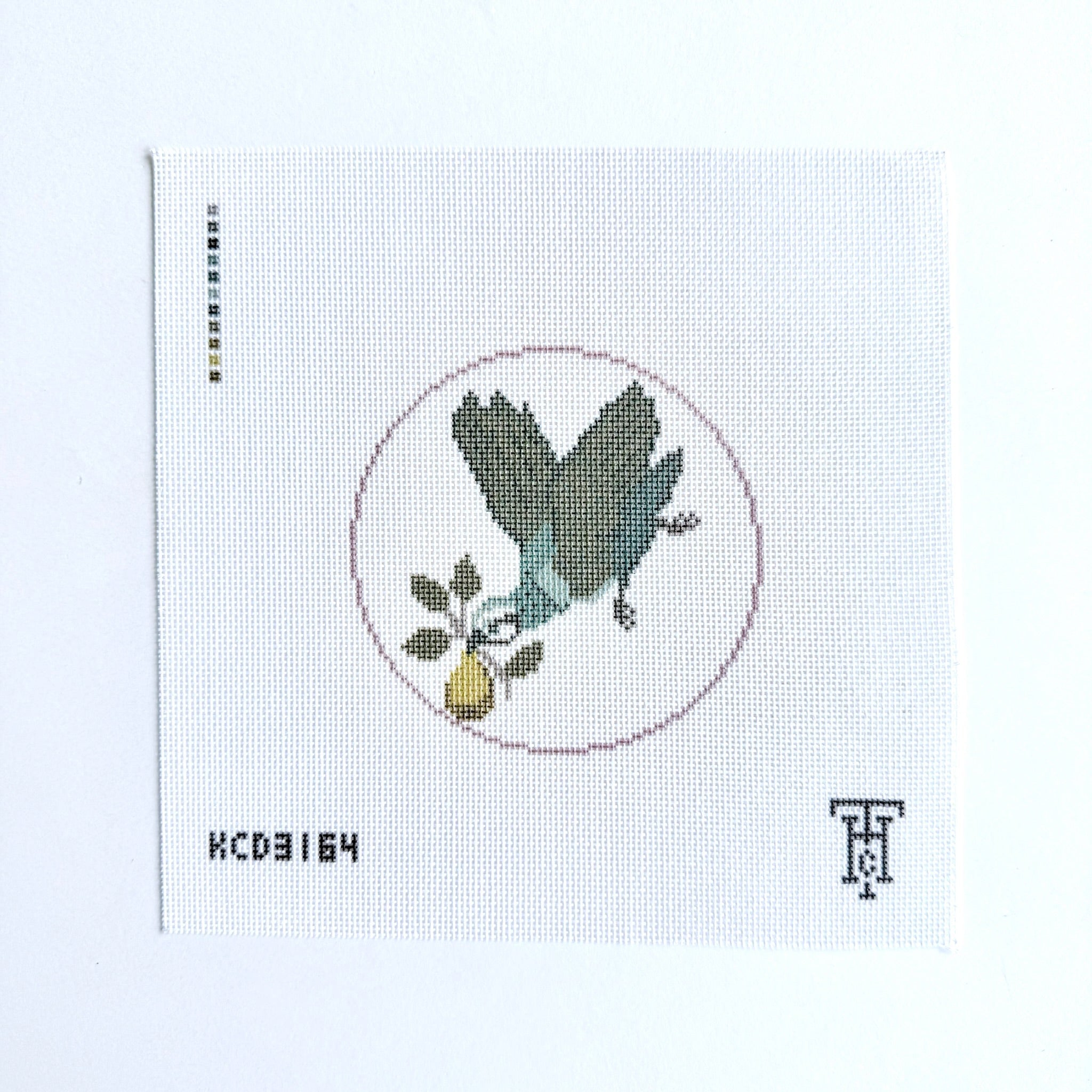 Partridge Pear Ornament Canvas - KC Needlepoint