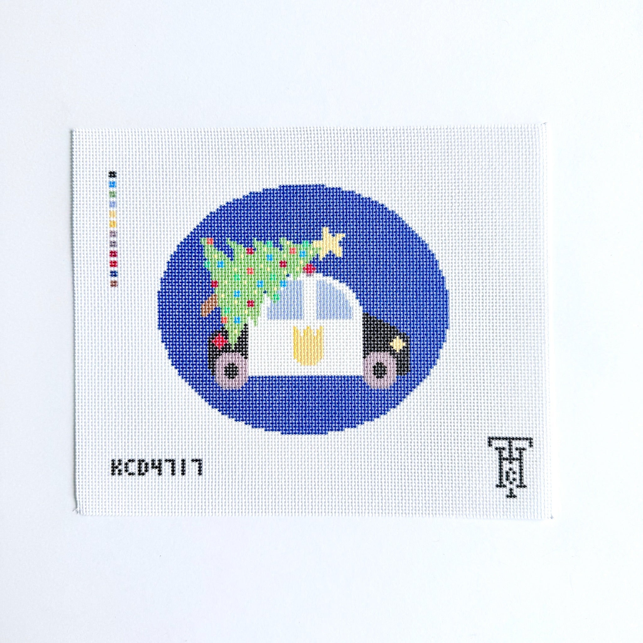 Christmas Police Car Canvas - KC Needlepoint