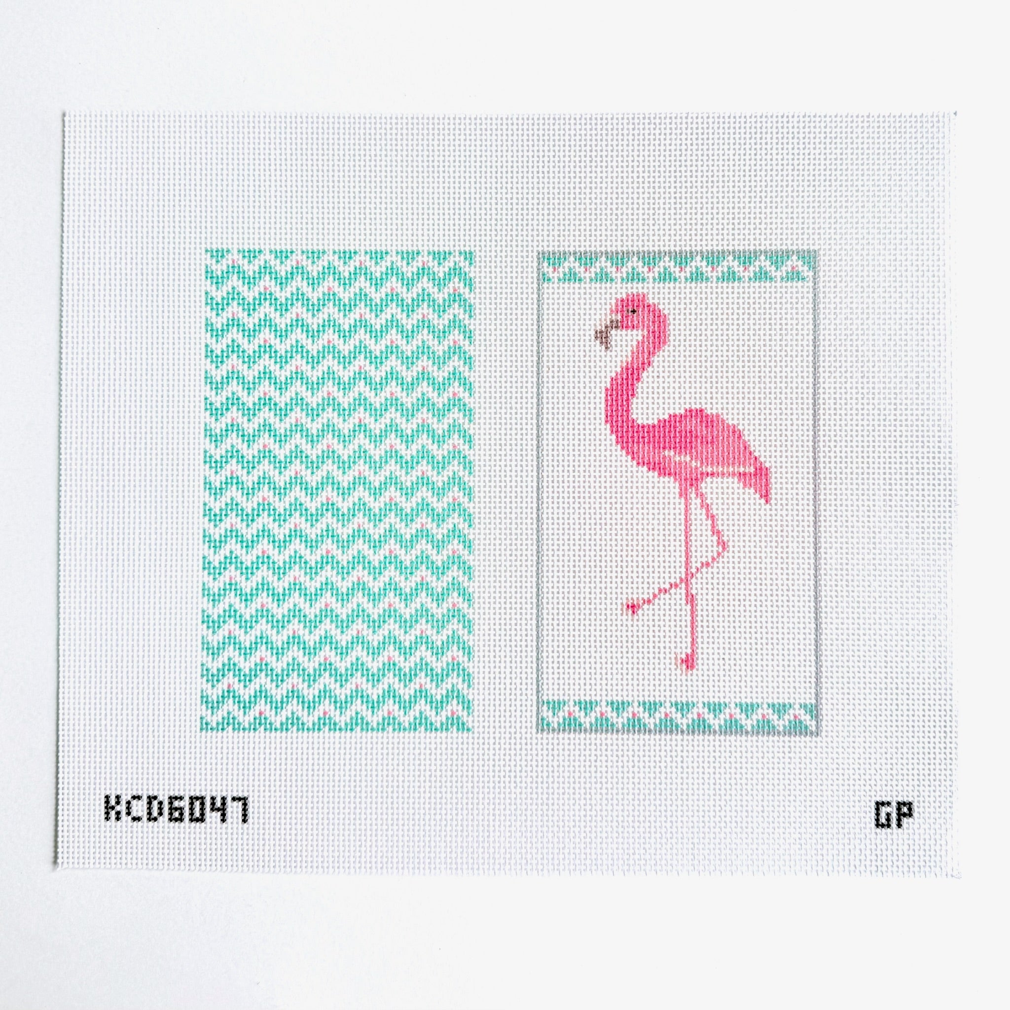 Fancy Flamingo Sunglasses Case Canvas - KC Needlepoint