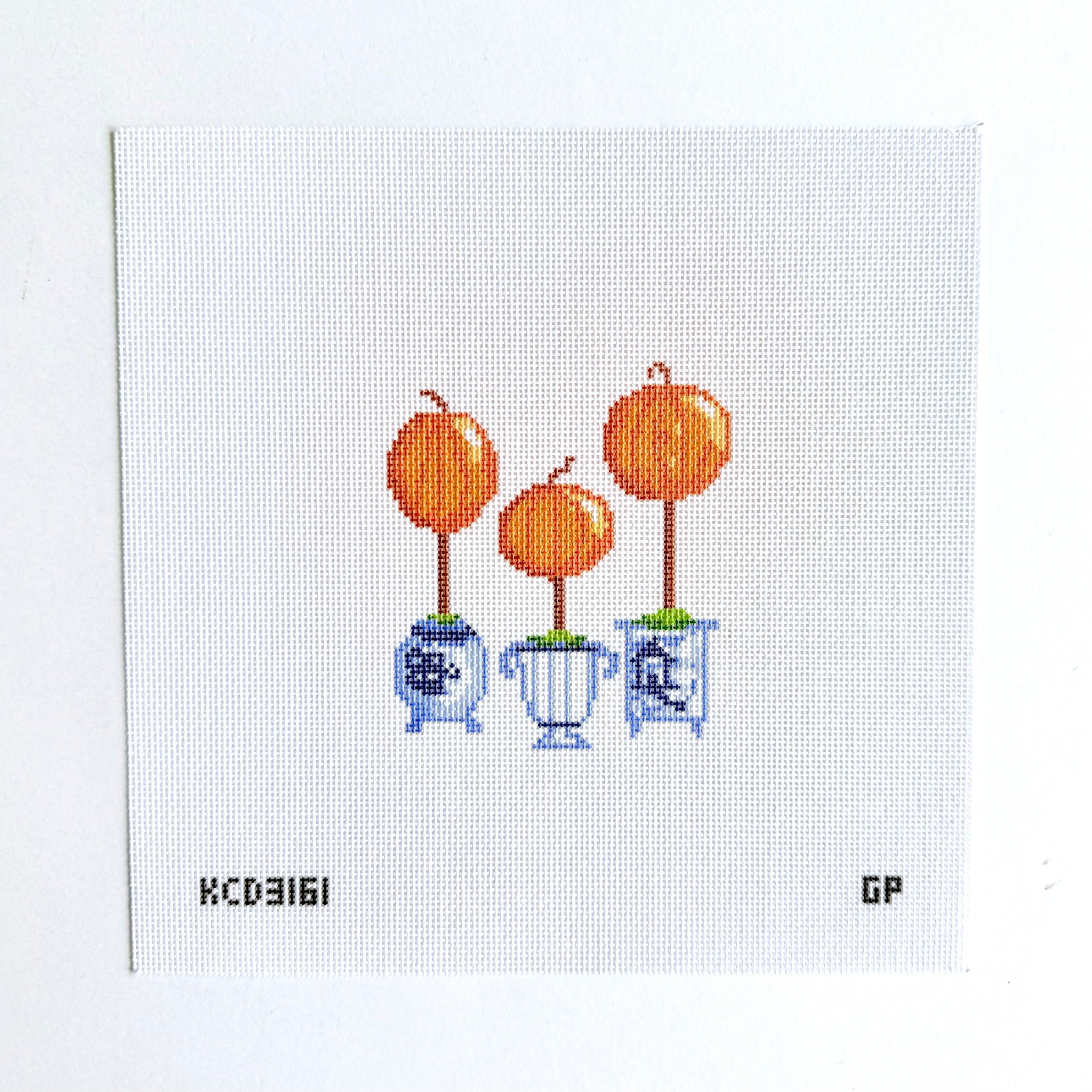 Triple Topiary Canvas - KC Needlepoint