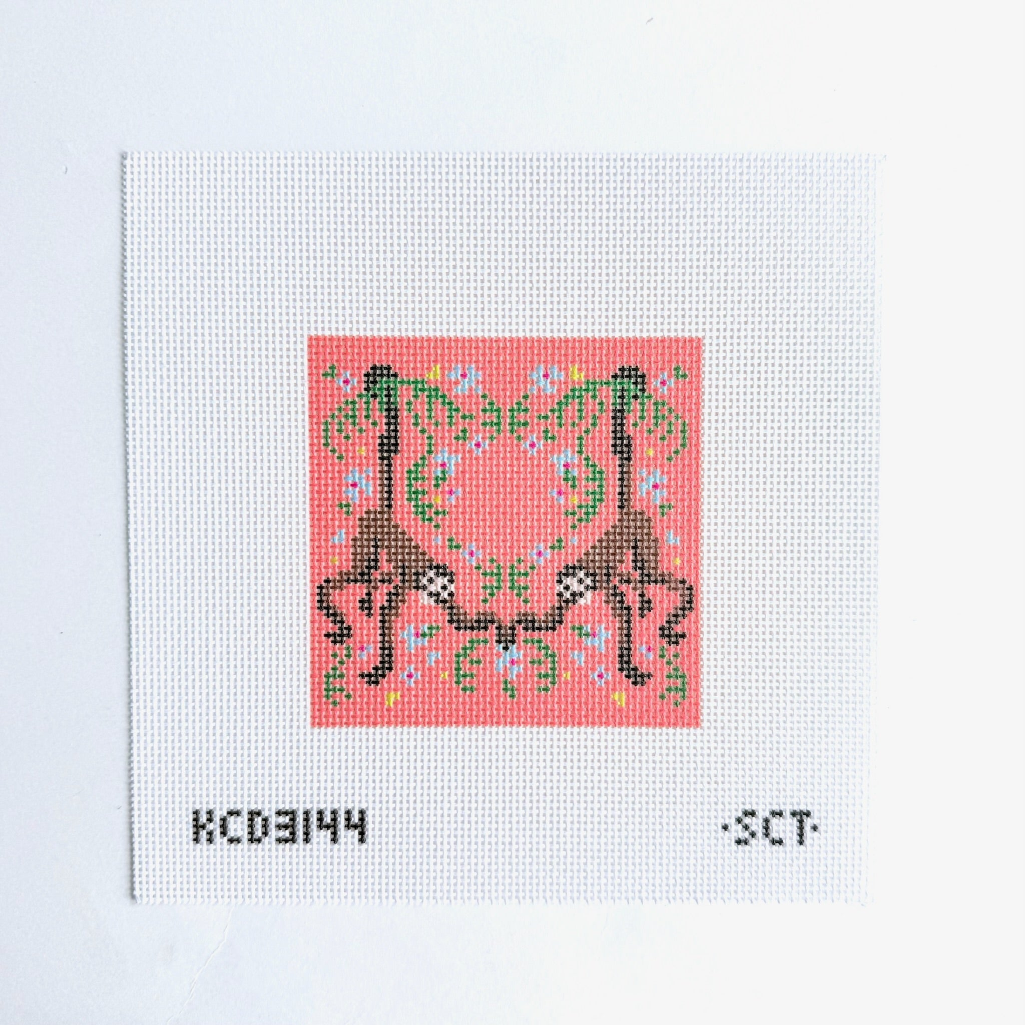 Tropical Spider Monkey Square Canvas - KC Needlepoint