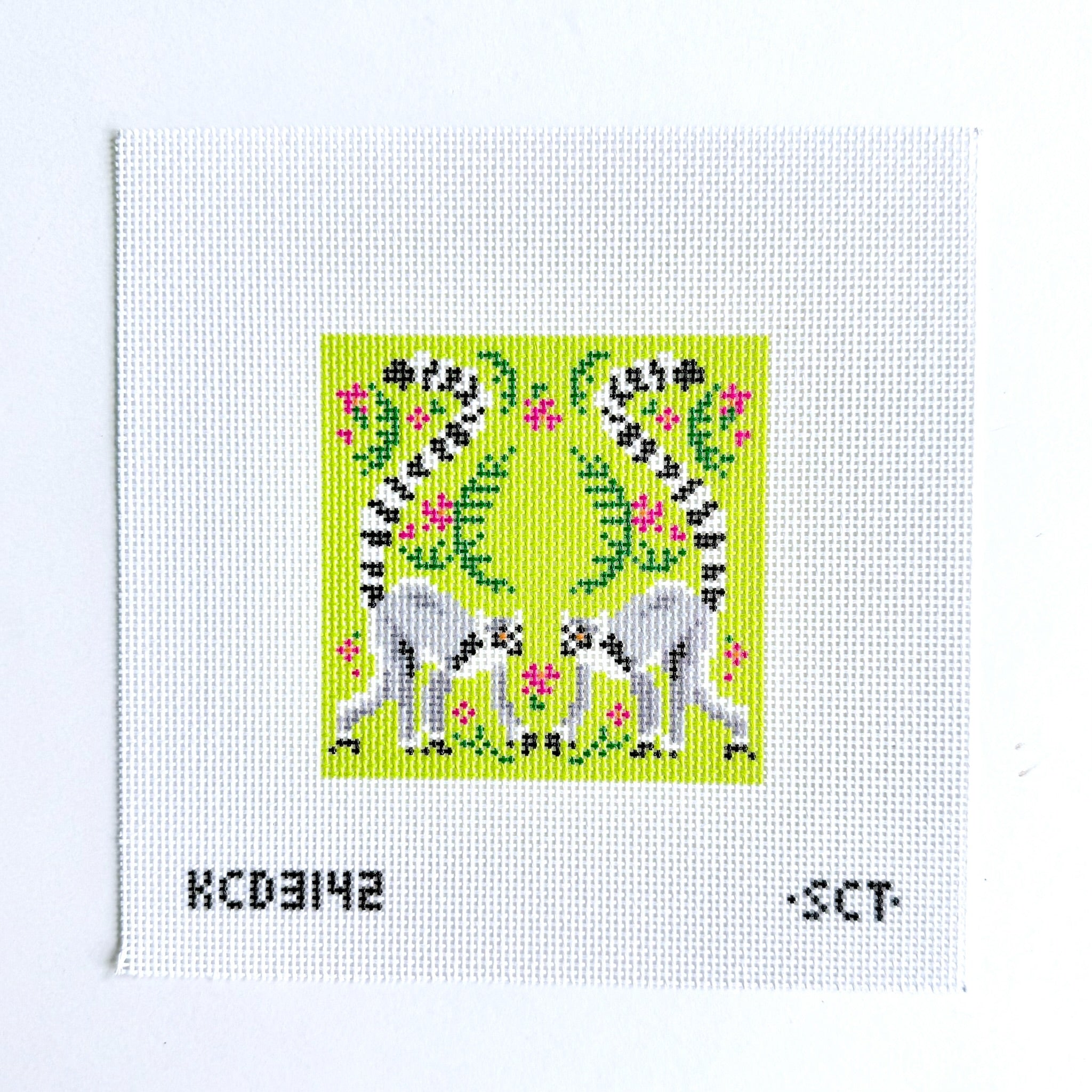 Tropical Lemur Canvas - KC Needlepoint