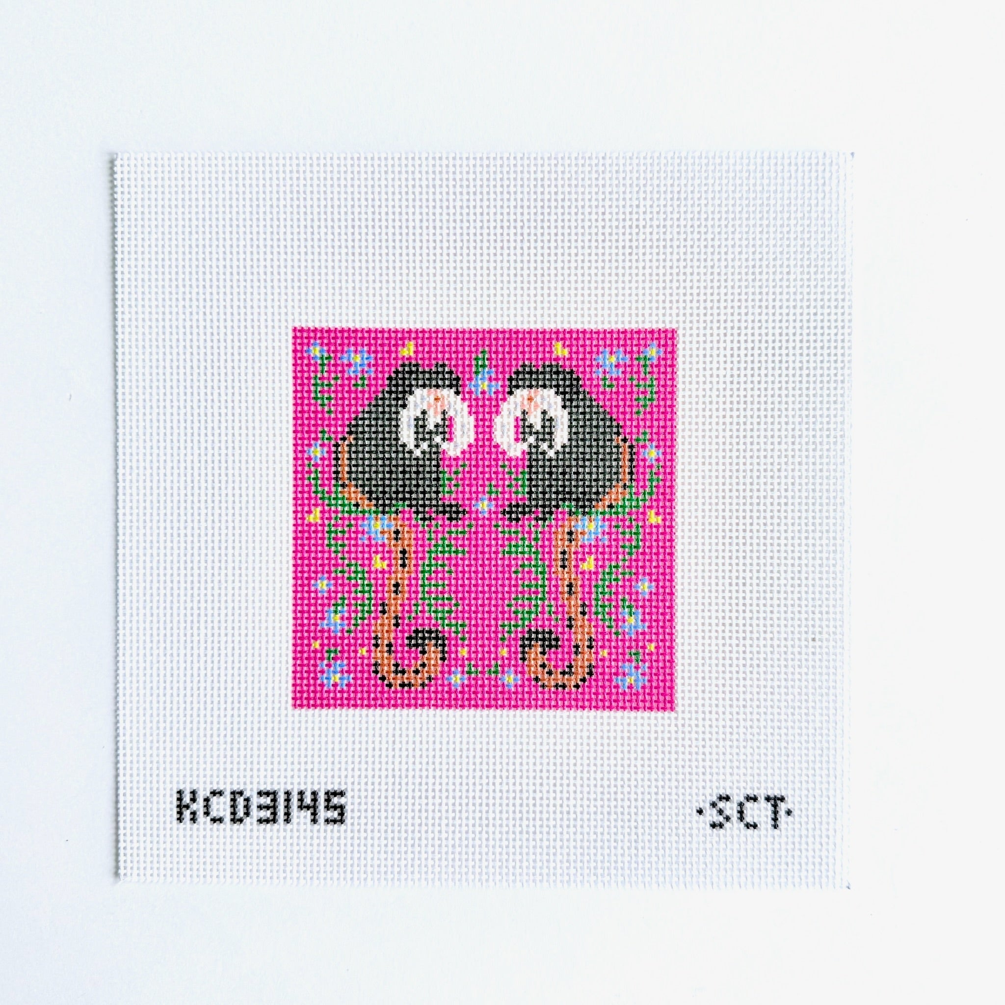 Tropical Emperor Tamarin Square Canvas - KC Needlepoint