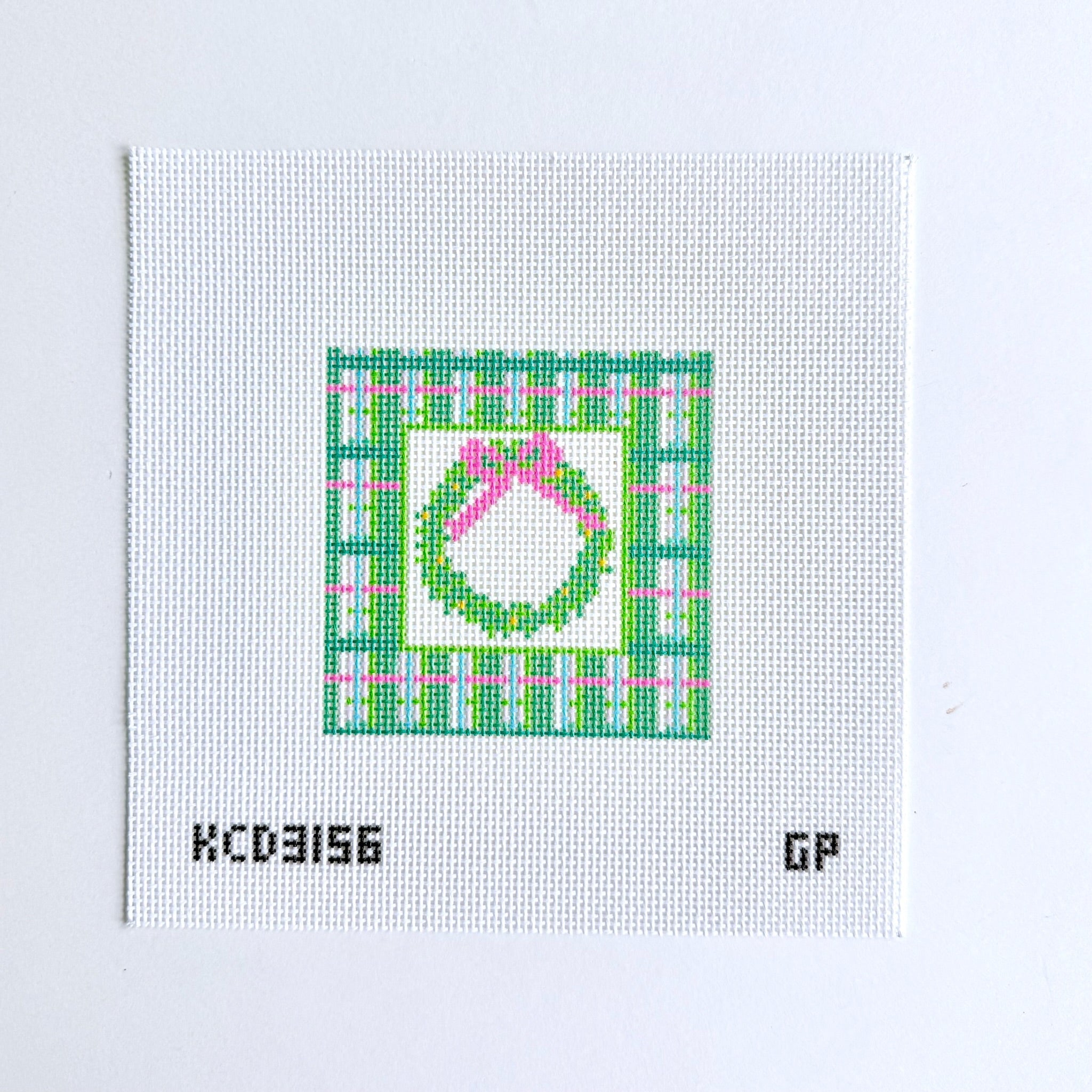 Mad for Plaid - Wreath Canvas - KC Needlepoint