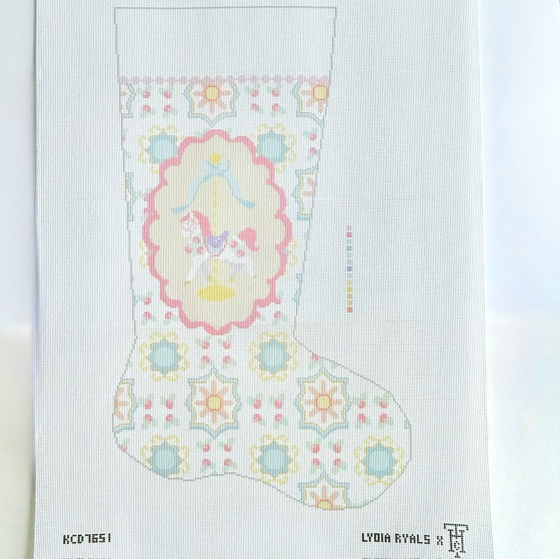 Carousel Stocking Canvas - KC Needlepoint