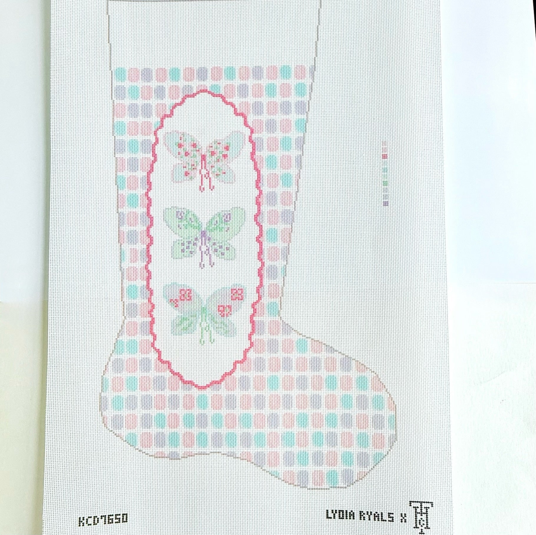 Butterfly Stocking Canvas - KC Needlepoint
