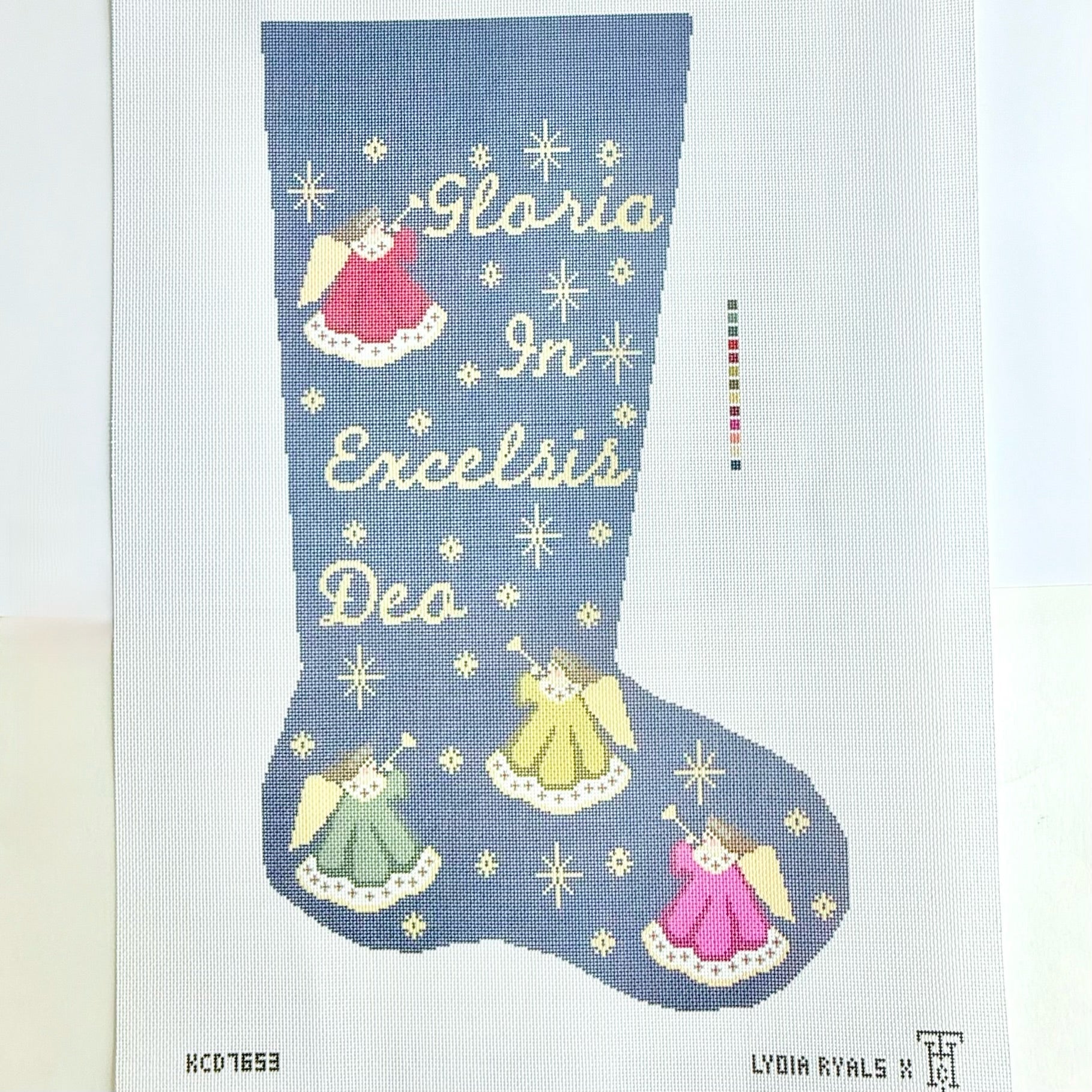 Gloria Angels Stocking Canvas - KC Needlepoint