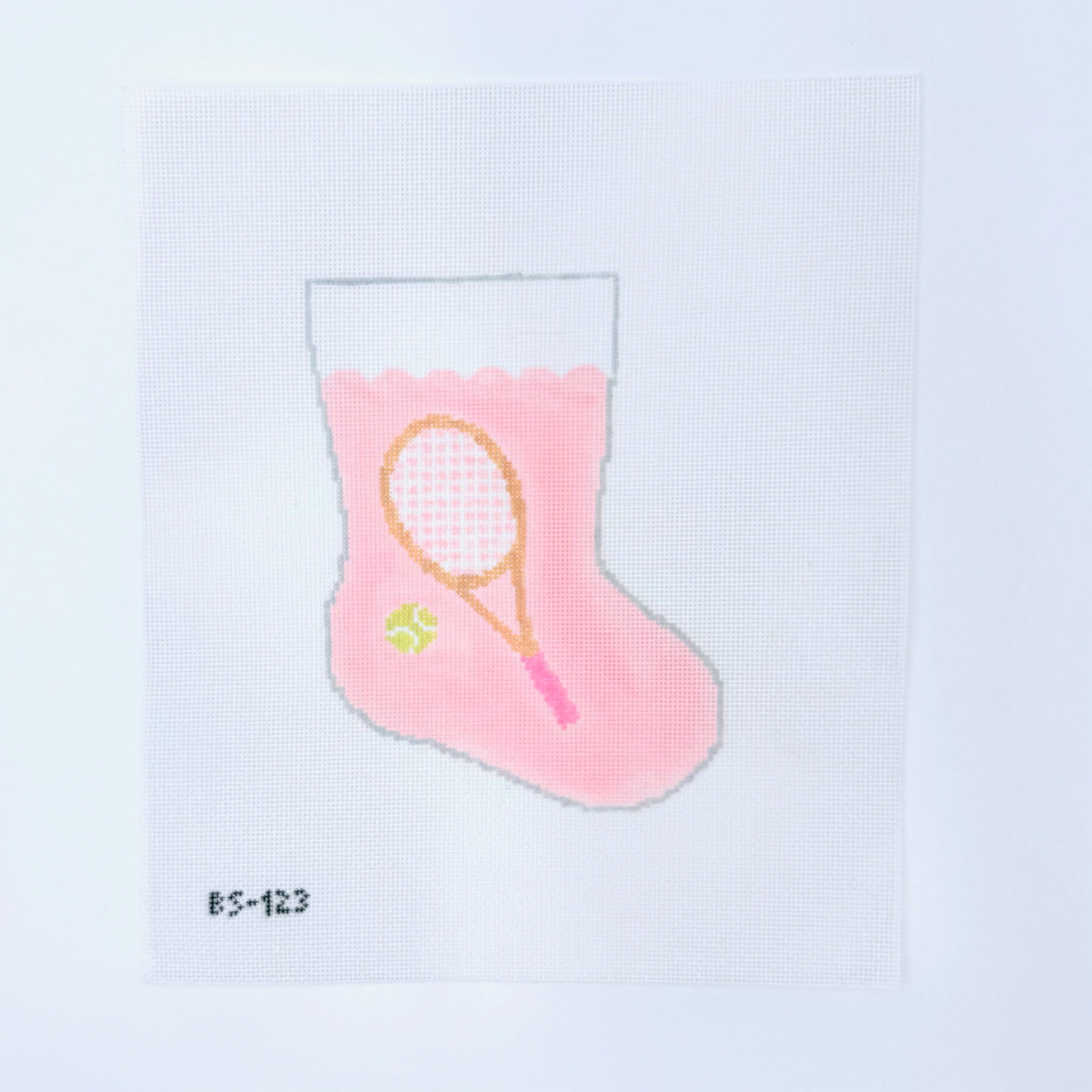 Grand Slam Pink Bauble Stocking Canvas - KC Needlepoint