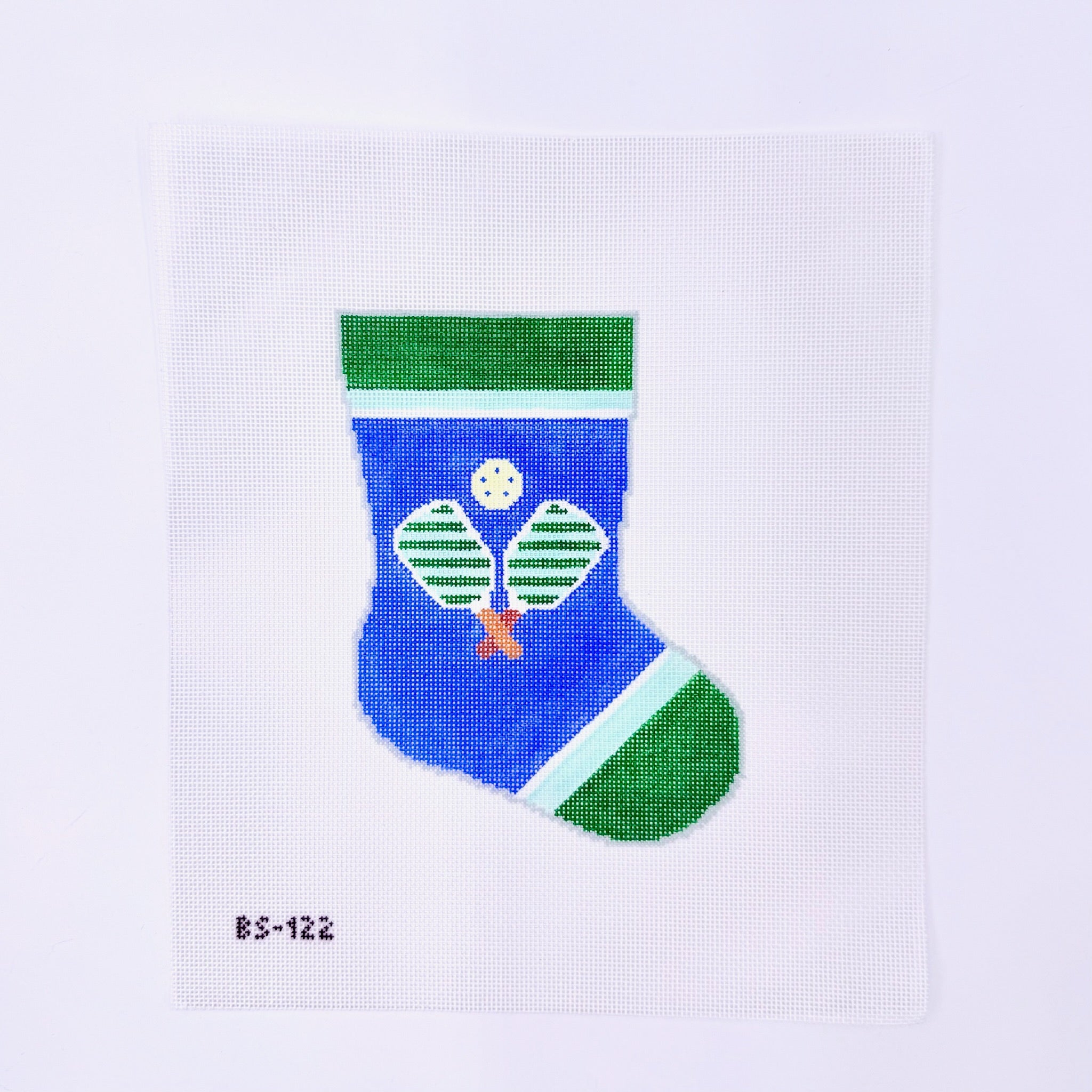 Pickleball Palooza Bauble Stocking Canvas - KC Needlepoint