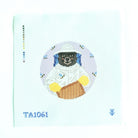 Beatrice the Beekeeping Bear Round Canvas - KC Needlepoint