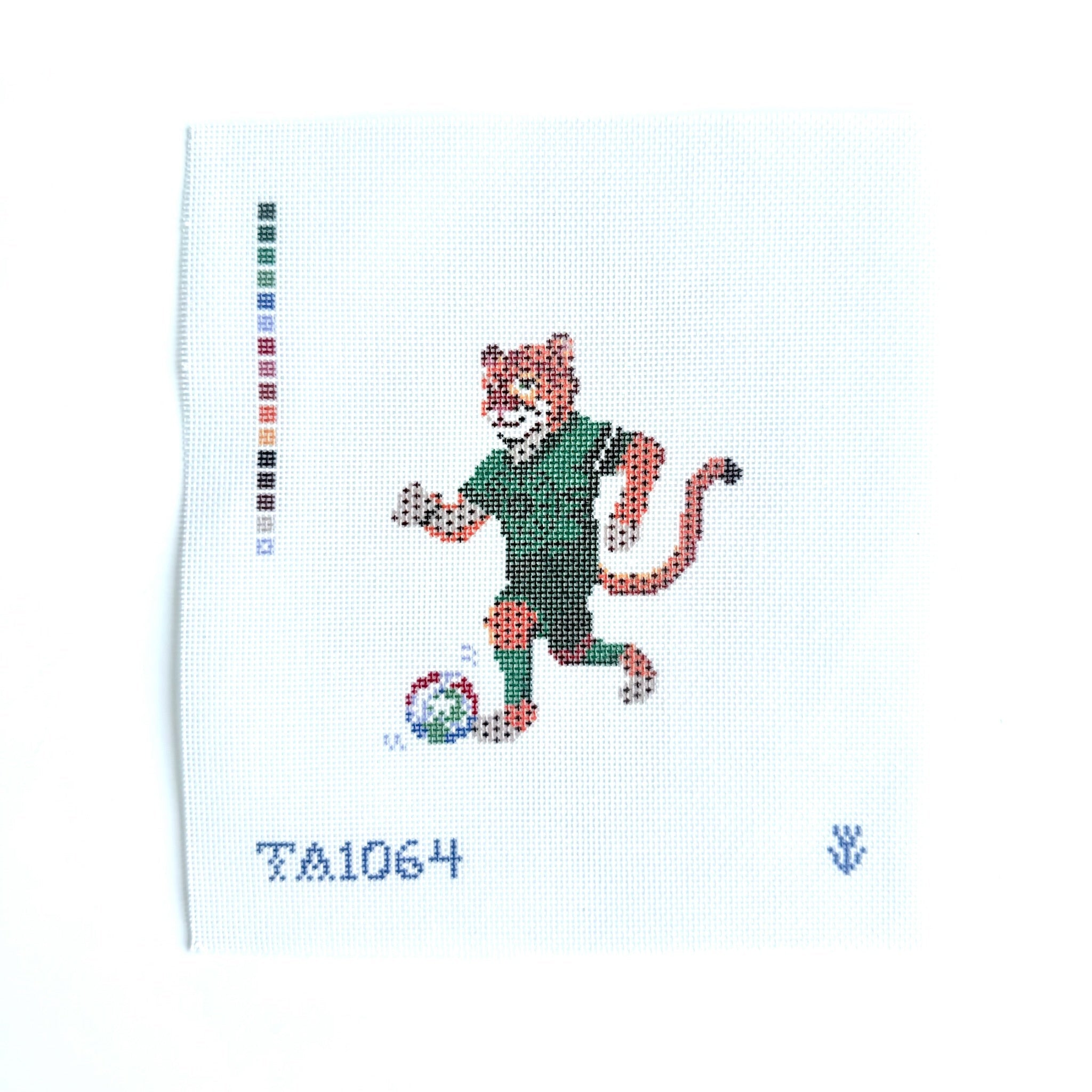 Jaguar Soccer Player Canvas - KC Needlepoint