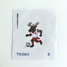 Moose Soccer Player Canvas - KC Needlepoint