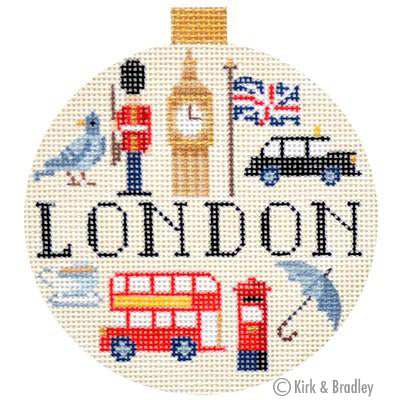 London Travel Round Needlepoint Canvas – KC Needlepoint