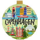 Copenhagen Travel Round Needlepoint Canvas - KC Needlepoint