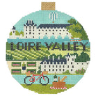 Loire Valley Travel Round Needlepoint Canvas - KC Needlepoint