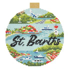 St. Bart's Travel Round Needlepoint Canvas - KC Needlepoint
