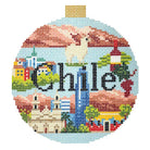 Chile Travel Round Needlepoint Canvas - KC Needlepoint