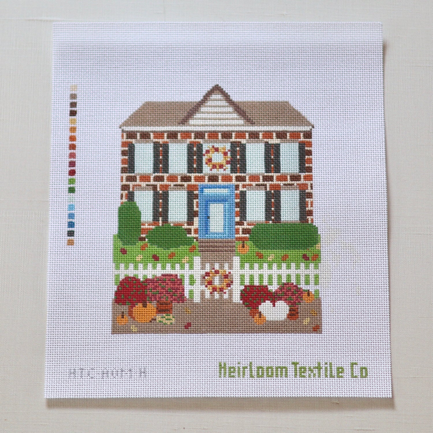 Autumn on Main St House Needlepoint Canvas - KC Needlepoint