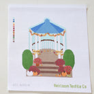 Autumn on Main St Gazebo Needlepoint Canvas - KC Needlepoint