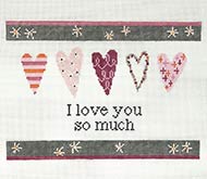 I Love You So Much Bolster Canvas - KC Needlepoint