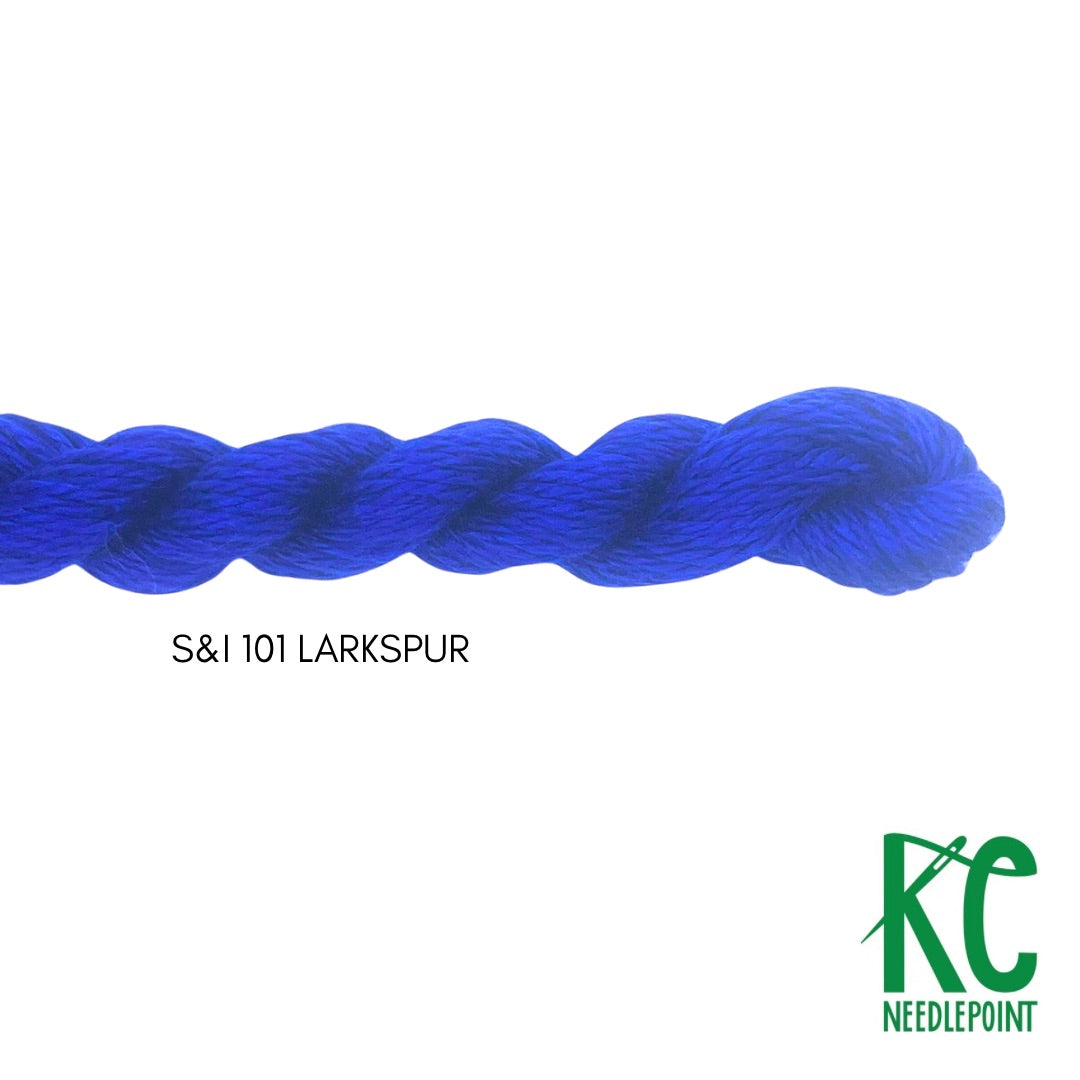 Silk & Ivory 101 Larkspur - KC Needlepoint