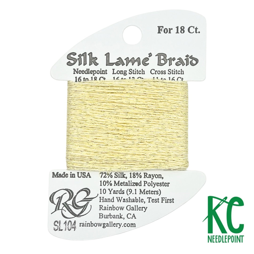 Silk Lamé Braid SL104 Soft Yellow - KC Needlepoint