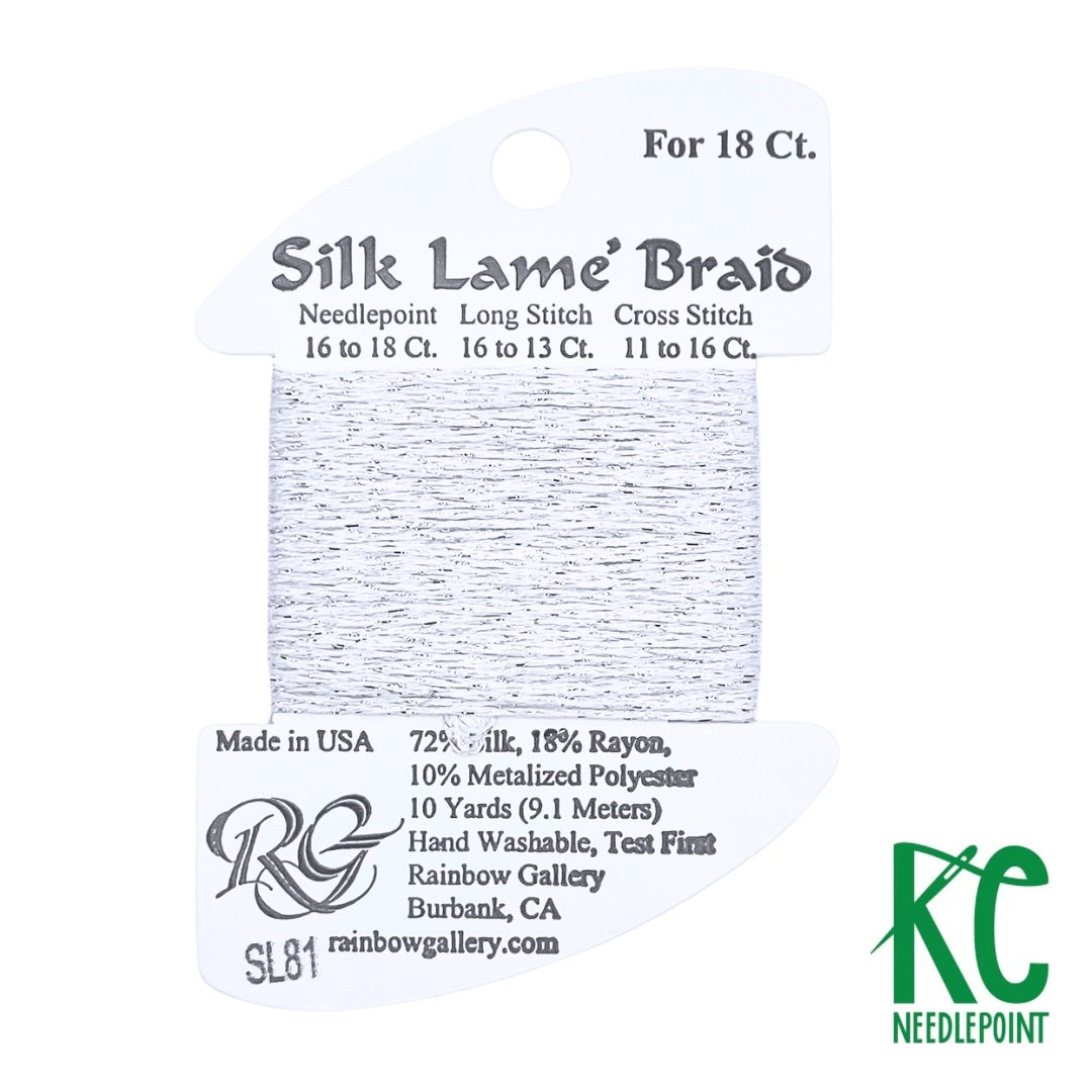 Silk Lamé Braid SL81 Platinum - KC Needlepoint