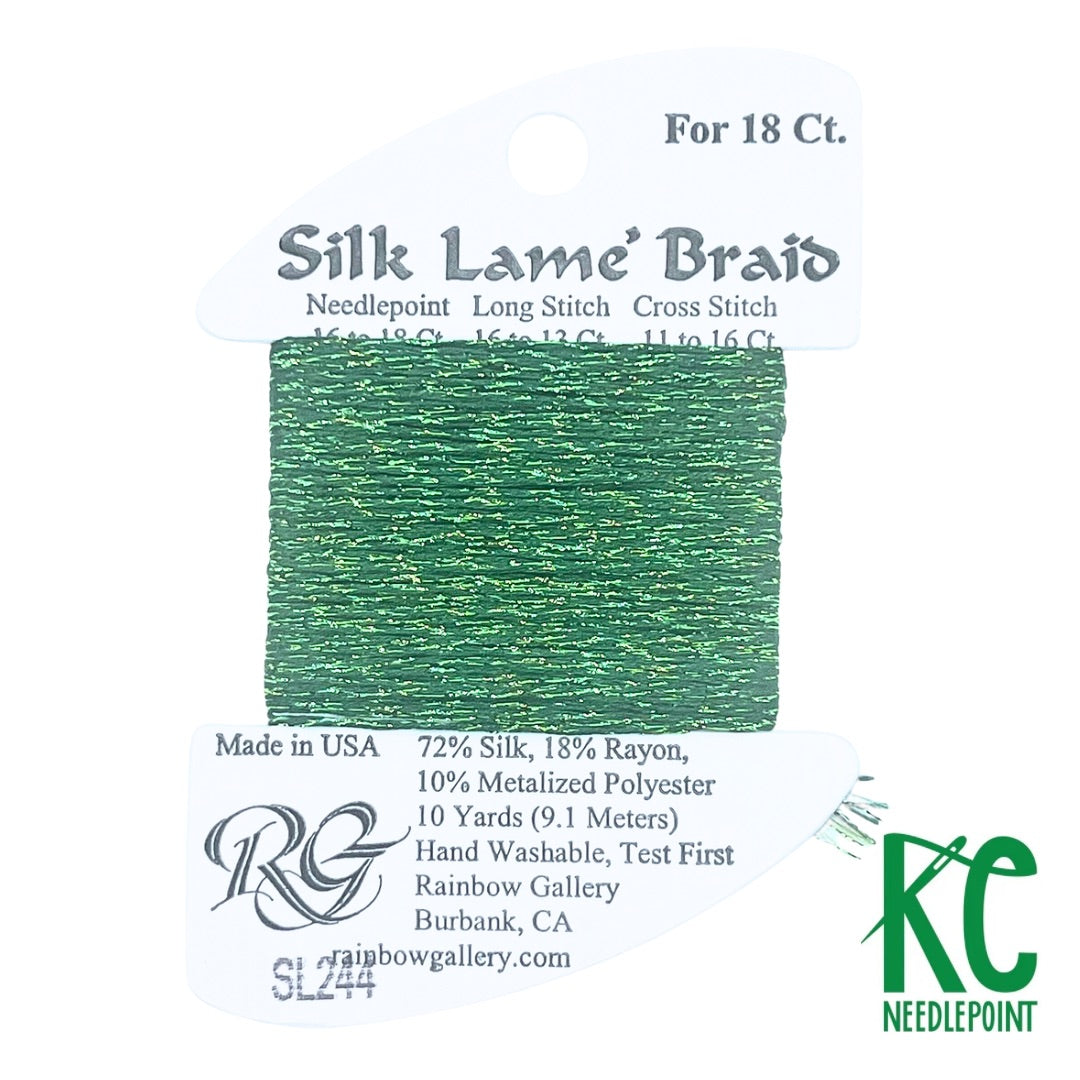 Silk Lamé Braid SL244 Vineyard Green - KC Needlepoint
