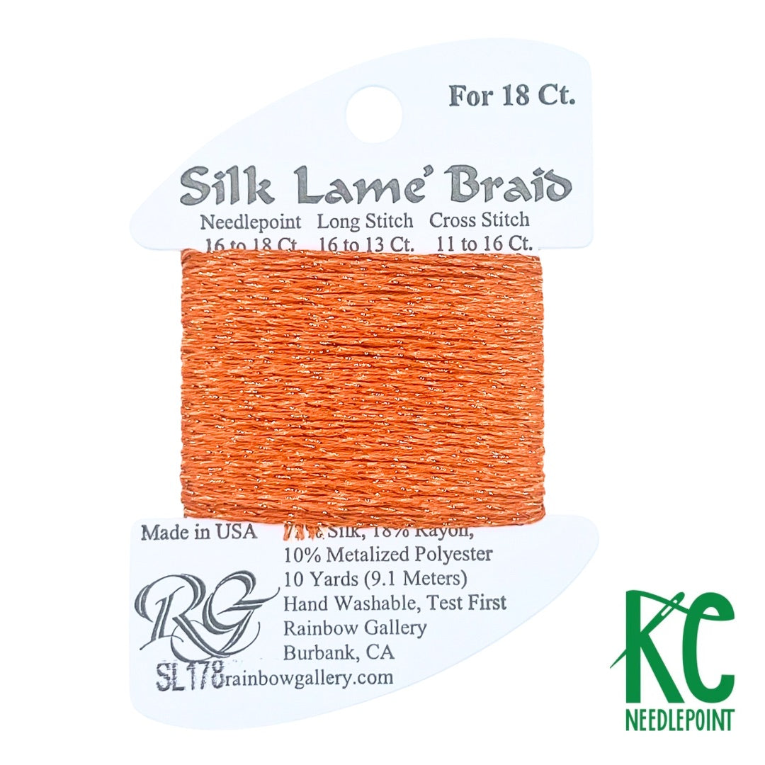 Silk Lamé Braid SL178 Persimmon – KC Needlepoint