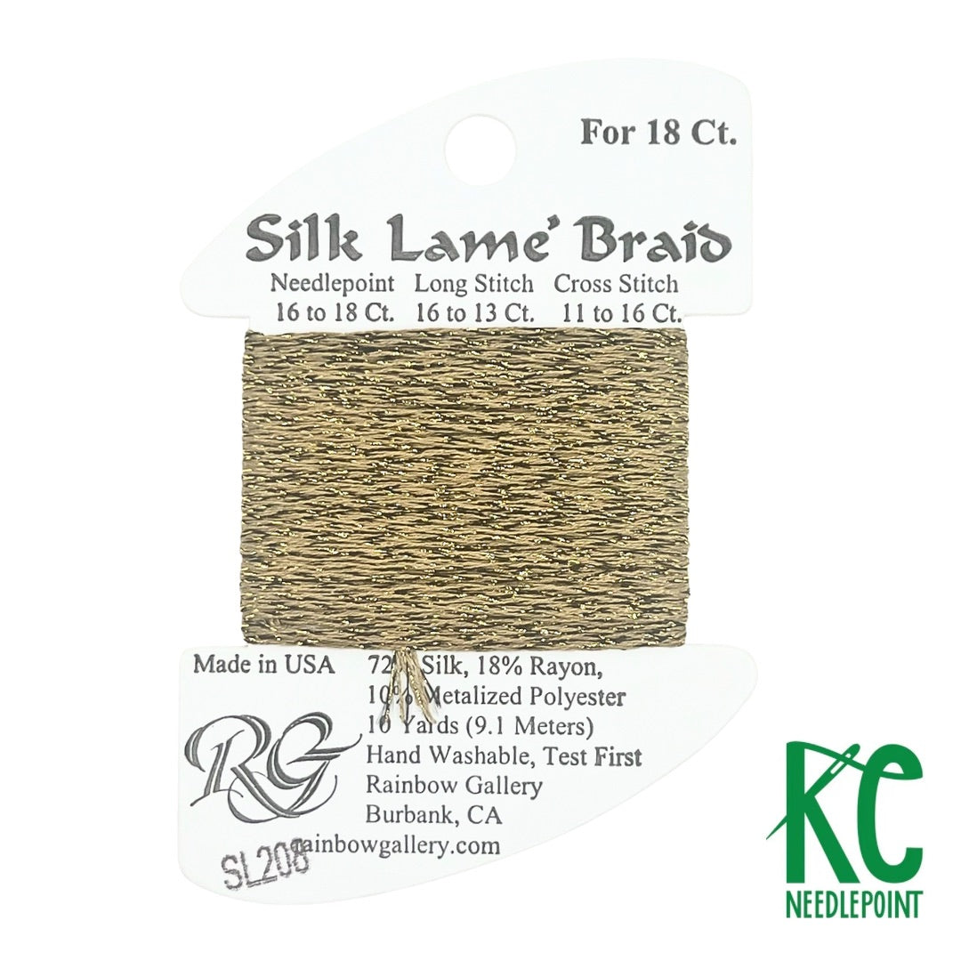Silk Lamé Braid SL208 Antique Bronze - KC Needlepoint