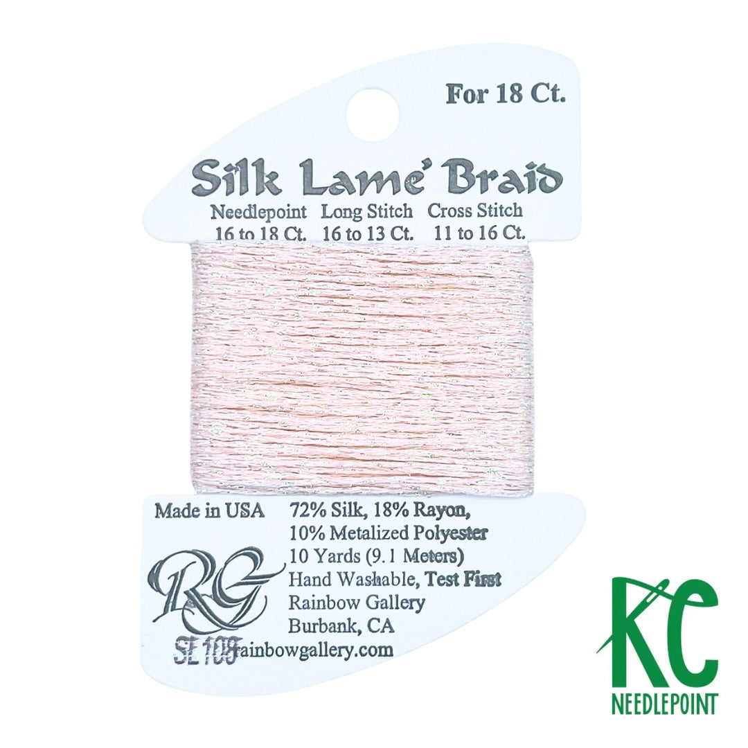 Silk Lamé Braid SL108 Soft Pink - KC Needlepoint
