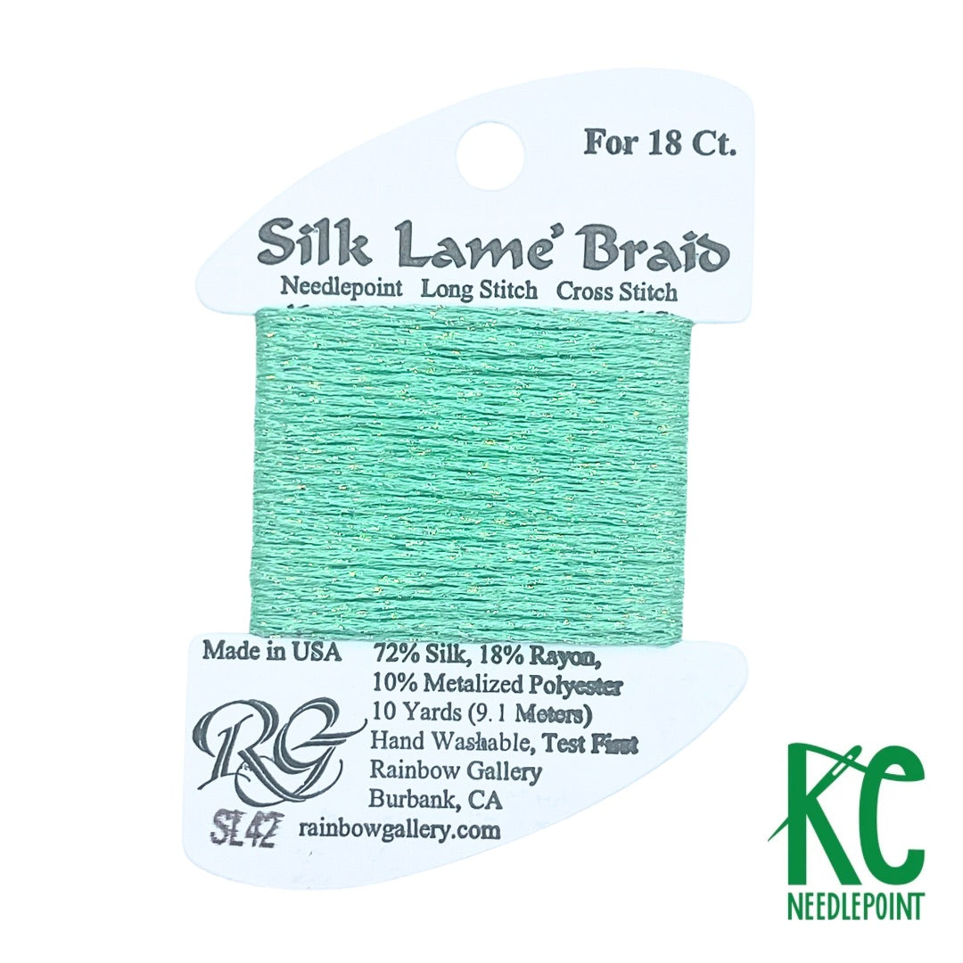 Silk Lamé Braid SL42 Mint – KC Needlepoint