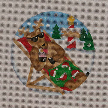 Lounging Reindeer Canvas