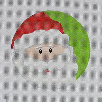 Curly Santa Ornament Canvas - KC Needlepoint