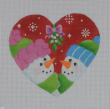 Mistletoe Couple Canvas - KC Needlepoint