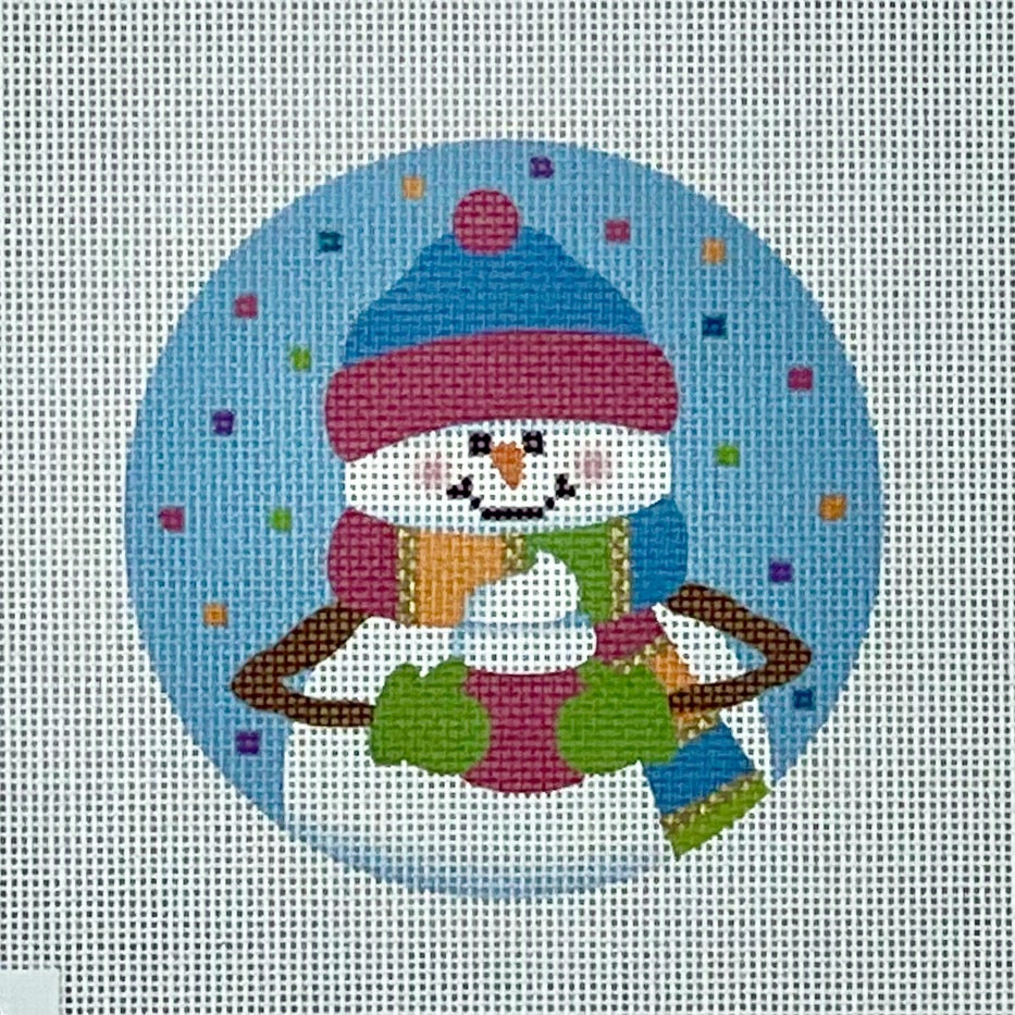 Cocoa Snowgirl Canvas - KC Needlepoint