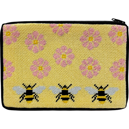 Flowers and Bees Purse Kit - KC Needlepoint