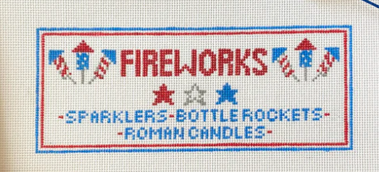 Fireworks Sign Canvas - KC Needlepoint