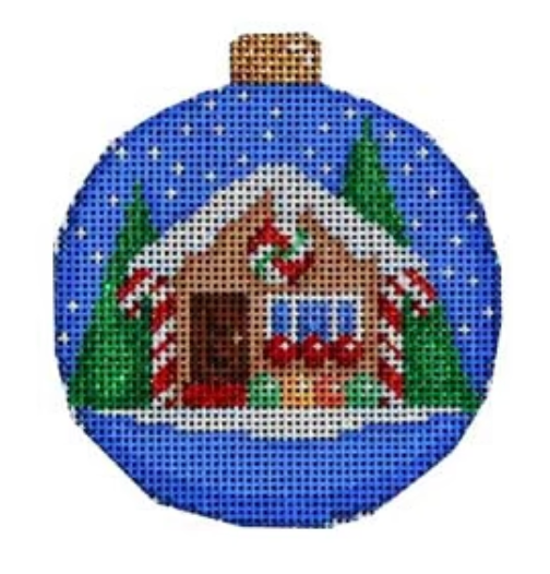 Gingerbread House Ball Canvas - KC Needlepoint