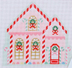Christmas Village Peppermint House Canvas - KC Needlepoint