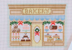 Christmas Village Bakery Canvas - KC Needlepoint